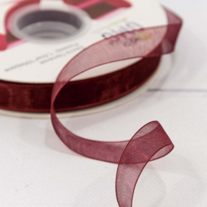 Лента Органза 1,5см*100ярд Бордовый 1/18 1/72