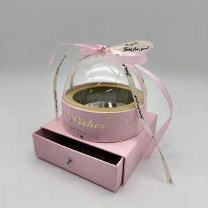 Коробка акриловая с ящиком, 14,5.*14.5*16см, розовый