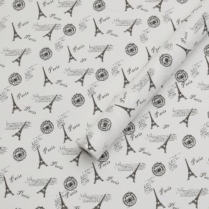 Упак. материал флористическая пленка "Париж" 65 мкр, 57 см х 10м, белый с серым