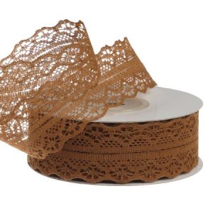 Лента кружевная, хлопковая , 3cm*20y, цв. Кофейный