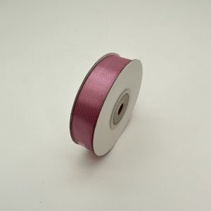 Лента атласная, на картонн.катушке, односторонняя, 15 мм х 25 ярд, дикая роза