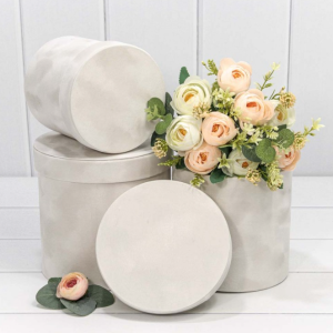 Коробки Цилиндр Набор 1/3 18*17 "Бархатный" Белый 1/12