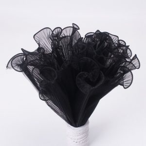 Сетка-органза Рюши 28см*3,5м, черный, MESH LHS