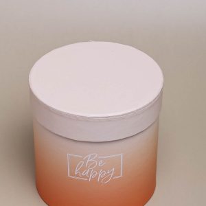 Коробка цилиндр 11х11см Be happy градиент оранжевый