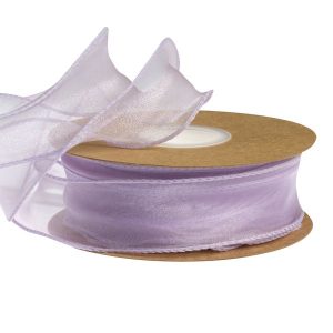 Лента органза, однотонная, 4cmx10yards, цв.сиреневый