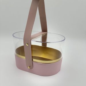 Коробка акриловая подарочная с ручкой, 19*13*12см, нежно-розовый