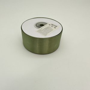 Лента атласная "Элит", на катушке (картон), односторонняя, 38 мм х 25 ярд, зеленый мох