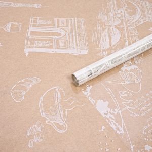 Пленка прозрачная с рисунком "Париж" Белый 70см 200гр