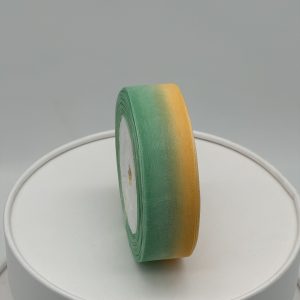 Лента органза (градиент) 25мм*25ярд, бирюзовый-розовый (HN 2021)