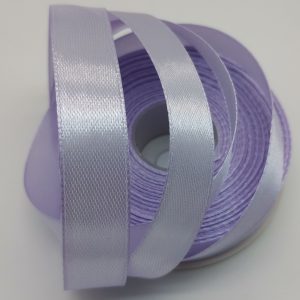 Лента атласная, на картонн.катушке, односторонняя, 15 мм х 25 ярд, светло-сиреневый