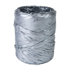 Рафия синтетическая, 200м PL 03 серебряная