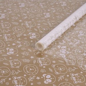 Пленка прозрачная с рисунком "Детский" Белая 70см 200гр