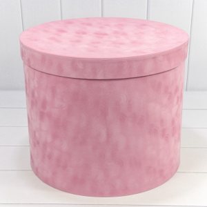 Коробка Цилиндр, 16*9см., "Бархатный", 1шт. розовый