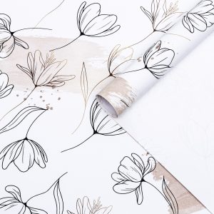 Бумага упаковочная, глянцевая " Цветочный нюд", 40 х 60 см 10157145