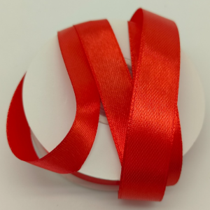 Лента атласная, на картонн.катушке, односторонняя, 15 мм х 25 ярд, темн-красный 6743