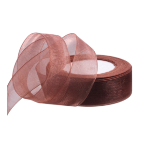 Лента органза,25mmx25yards, цв.мокко