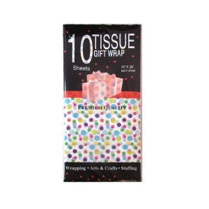 Бумага тишью Цветные точки 50*66 см, 10 шт. / листы /