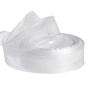 Лента органза,25mmx25yards, цв.,белый