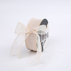 Лента органза "Крапинка", 4cmx15yards, цв.пудра