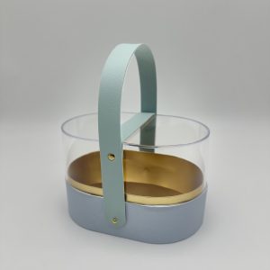 Коробка акриловая подарочная с ручкой, 19*13*12см, голубой