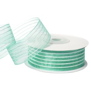 Лента органза "Полоска", 25mmx25yards, цв. тиффани