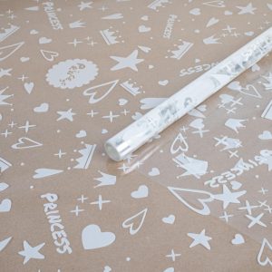 А Пленка прозрачная с рисунком "Принцесса" Белое 70см 200гр