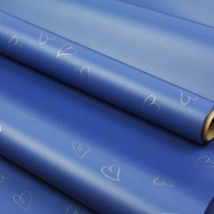 Пленка матовая 65мкм 58см х 10м сердечки синий