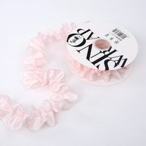 SALE Лента атласная присборенная "Нежность", 5см*5ярд., DGQ050, розовый