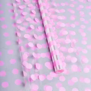 Пленка цветная Горох18 70см розовый