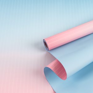 Упак. материал флористическая пленка "Цвета радуги", 65 мкр, 57см x 10м, розово-голубой