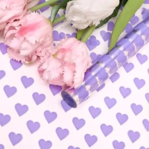 Пленка цветная Сердца15 70см сиреневый классик