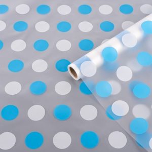 Пленка матовая ГОРОХ нежный 58см*10м Голубой 01