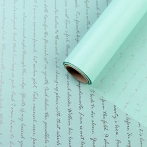 Упак. материал флористическая пленка "Послание", 53 мкр, 58 см х 10 м, мятный