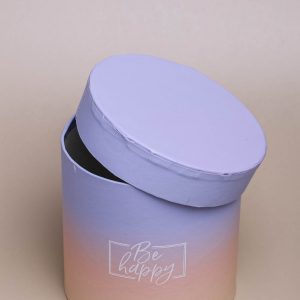 Коробка цилиндр 11х11см Be happy градиент сиреневый