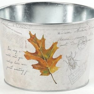 Декоративное кашпо "Дубовый лист" D18,5XH12,5CM/B15,2, металл