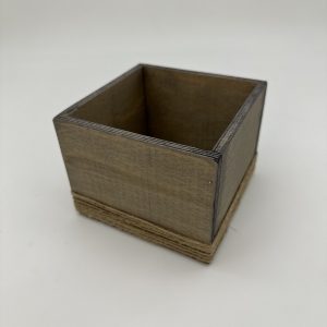 Кашпо с джутом, 12*12*9см., фанера