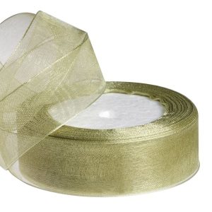 Лента органза,25mmx25yards, цв.оливковый