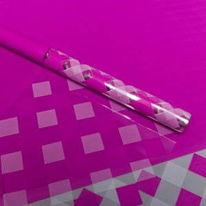 Пленка цветная Шахматка 70см х 10м фуксия