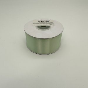 Лента атласная "Элит", на катушке (картон), односторонняя, 38 мм х 25 ярд, бело-зеленый
