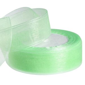 Лента органза,25mmx25yards, цв.мятный