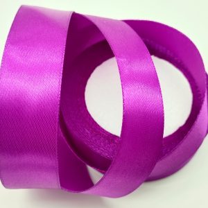 Лента атласная, на пене, односторонняя, 25 мм х 25 ярд, ультрафиолетовый (5 шт/упак)