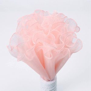 Сетка-органза Рюши 28см*3,5м, розовый, MESH LHS