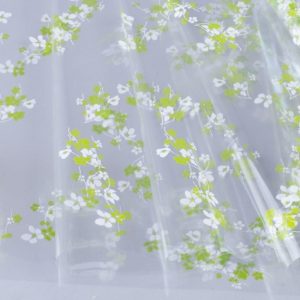 Пленка цветная Анютины глазки 70см бело-салатовый