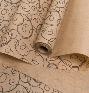 Бумага крафт 78 г/м2, 70 см x 10 м Серпантин черный