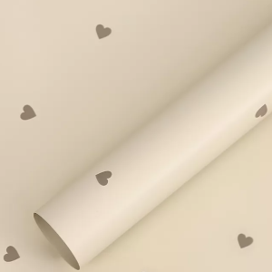 Упак. материал флористическая пленка "Валентинка", 58 см x 10 м, 65 мкр. кремовый