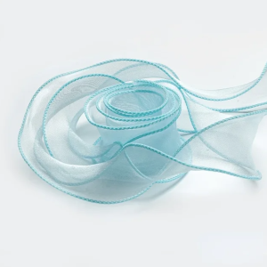 Лента органза, однотонная, 4cmx10yards, цв.небесный