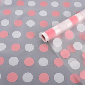 Пленка матовая ГОРОХ нежный 58см*10м Пудра 03