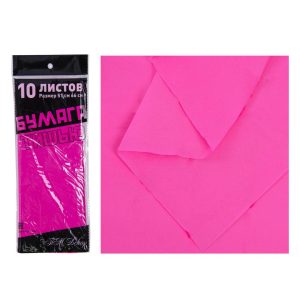 Бумага тишью 50*66см Неоново-розовый 16 10 листов