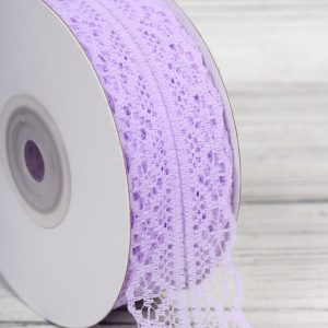 Лента кружевная, хлопковая , 3cm*20y, цв. светло-сиреневый
