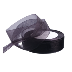 Лента органза,25mmx25yards, цв.черный